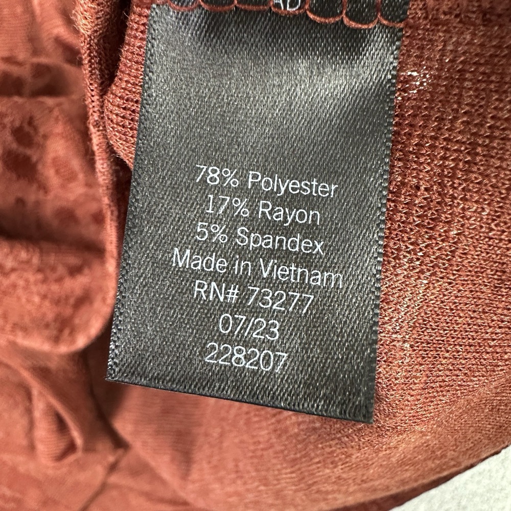 Simply Vera Vera Wang Shirt Women XS Rust Textured Crewneck Top Soft Stretch New - Picture 5 of 10